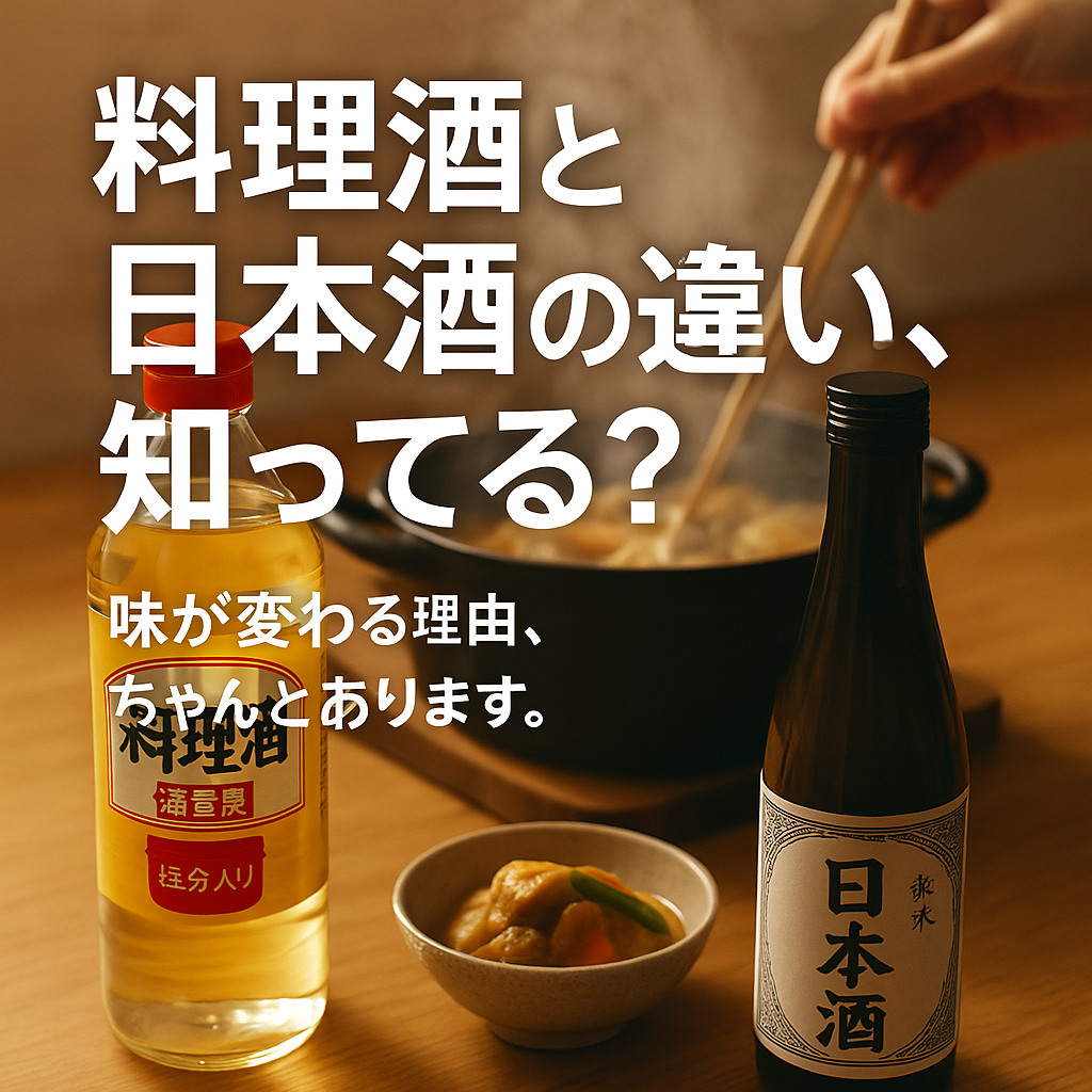 料理酒と日本酒の違いがひと目でわかるアイキャッチ画像